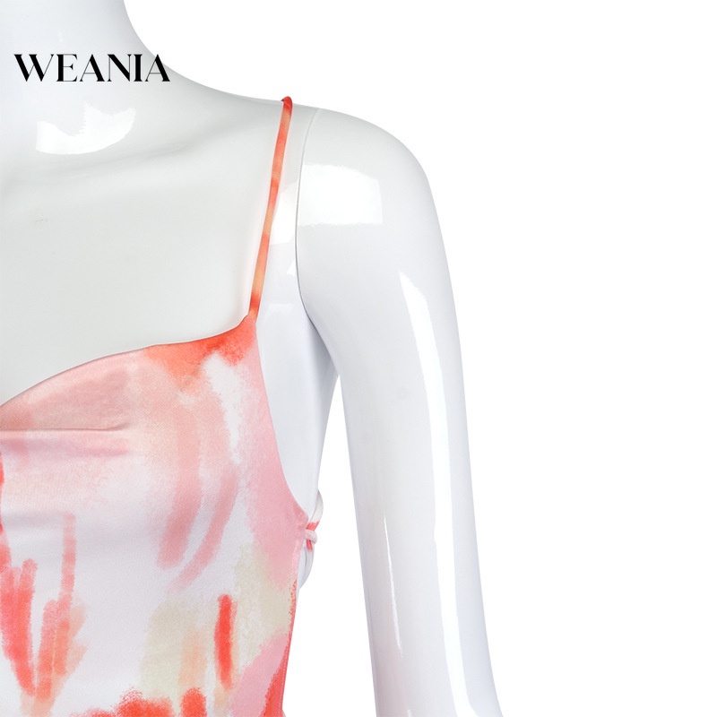 Đầm Dài Cổ Thuyền Sát Nách Màu Nhuộm Thời Trang Mùa Hè Quyến Rũ