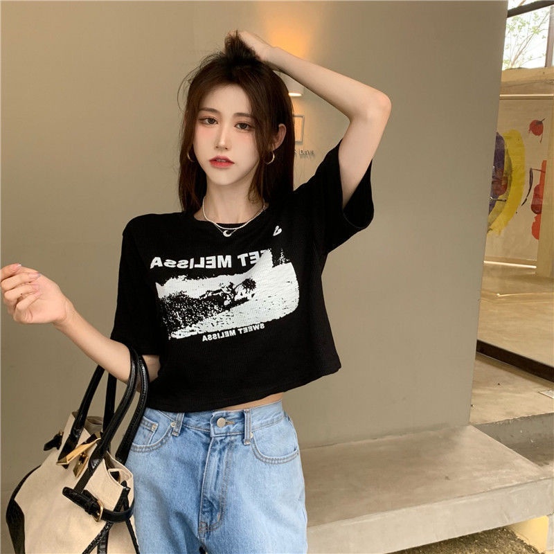 Áo Thun Nữ Tay Ngắn Dáng Ôm Phong Cách Âu Mỹ Thời Trang Mùa Hè Cá Tính