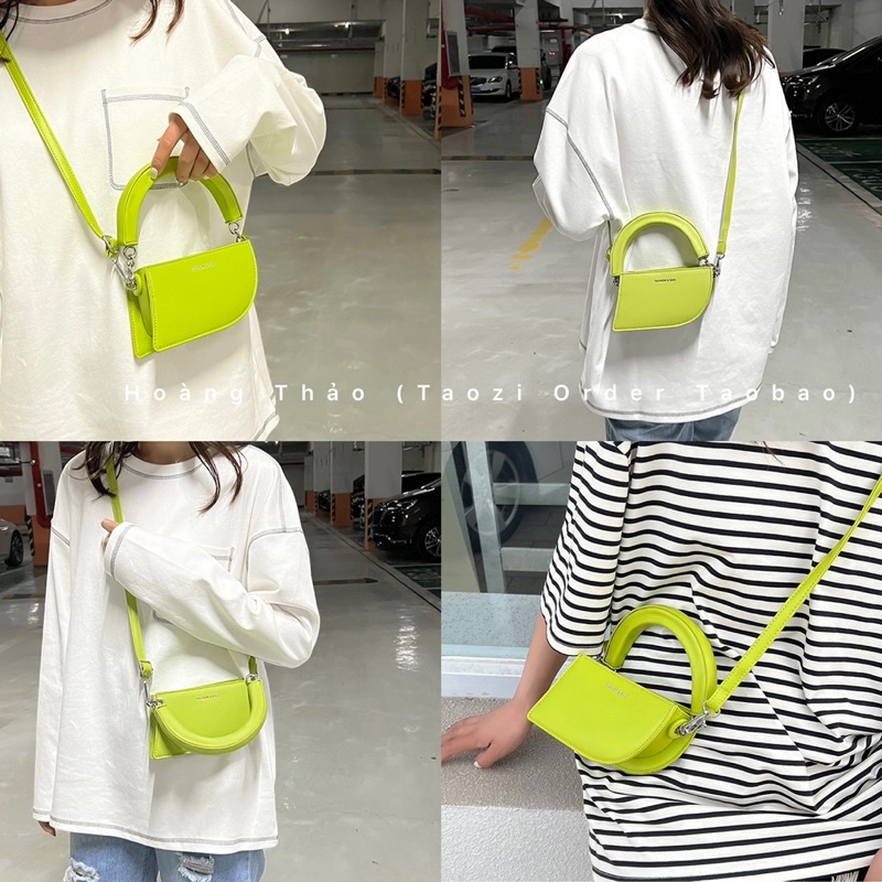 Túi mini đeo chéo thiết kế mới độc lạ quai xách màu xanh hot trend 2022