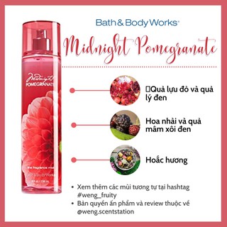 (MÙI HOT) Xịt thơm toàn thân Bath & Body Works mùi Midnight Pomegranate