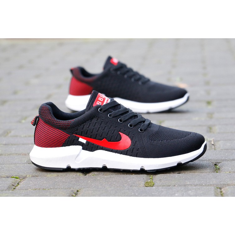 Giày Sneaker nam cao cấp mới - đỏ đen