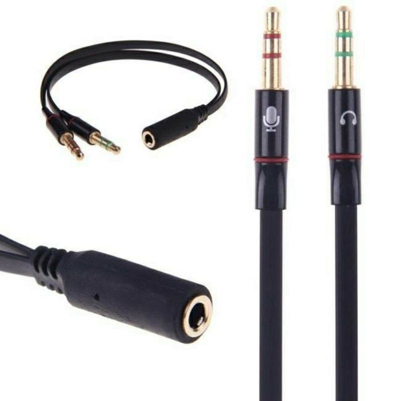 Cáp gộp audio và mic 3.5mm Jack gộp tai nghe 3.5 bọc chống đứt