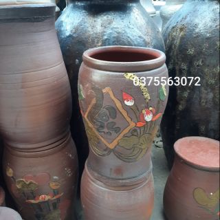 Chậu trồng cây gốm đất nung đủ size h40cm, h50cm, h60cm siêu rẻ Bát tràng