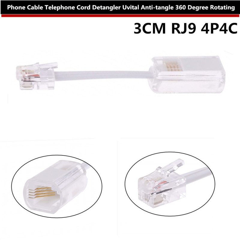 Dây Cáp Điện Thoại RJ9 4P4C RJ11 Quay 360 Độ° Dây Cáp Sạc Truyền Dữ Liệu Chuyên Dụng