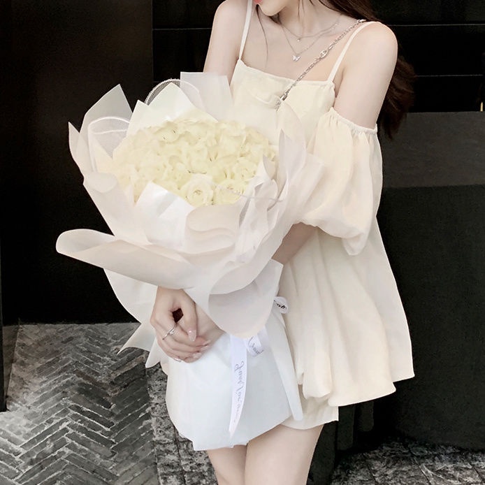 Bộ Áo Hai Dây Phối Quần Short Eo Cao In Hình Thỏ Dễ Thương Phong Cách Hàn Quốc Cho Nữ