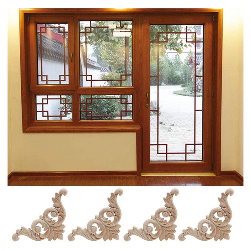 Set 10 Miếng Gỗ Chạm Khắc Trang Trí Nội Thất