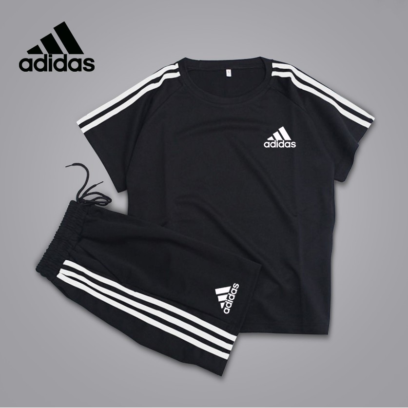 Bộ Đồ Thể Thao Adidas Gồm Quần Short + Áo Tay Ngắn Dành Cho Cặp Đôi