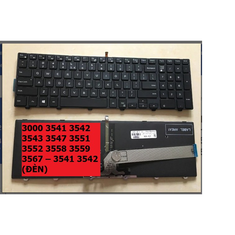 Bàn phím laptop Dell  Inspiron 15-3000 3541 3542 3543 3547 3551 3552 3558 3559 3567 – 3541 3542 (ĐÈN)