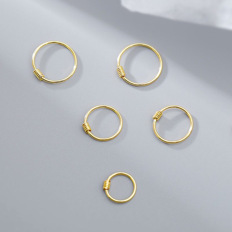 1 Cặp Khuyên Tai Tròn Bằng Thép Titan Thời Trang Đường Phố Unisex
