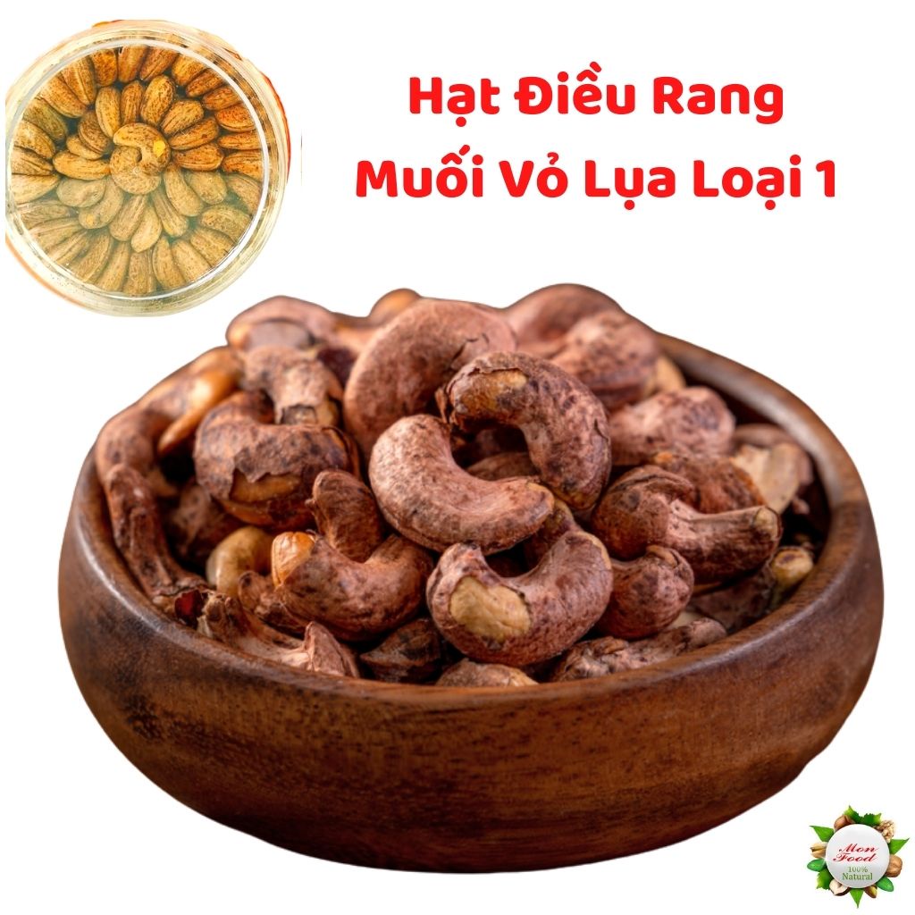 Hạt Điều Rang Muôi Bình Phước Loại 1, Hạt Điều Rang Củi 100% Xuất Khẩu Nguyên Lụa Đóng Hộp, ToFood86