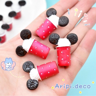 Charm Ly kem Mickey siêu xinh B7 /Nguyên liệu làm slime resin trang trí