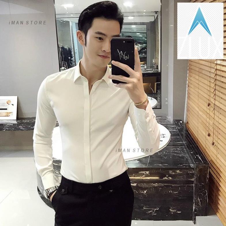 🐨🐖 Áo Sơ Mi Nam Giấu Cúc Gấp Hộp, Áo Sơ Mi Nam Dài Tay Cao Cấp Thời Trang Hàn Quốc Hàng VNXK 🐨🐖