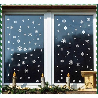 Decal trang trí giáng sinh noel 2 mặt bông tuyết trắng số 1