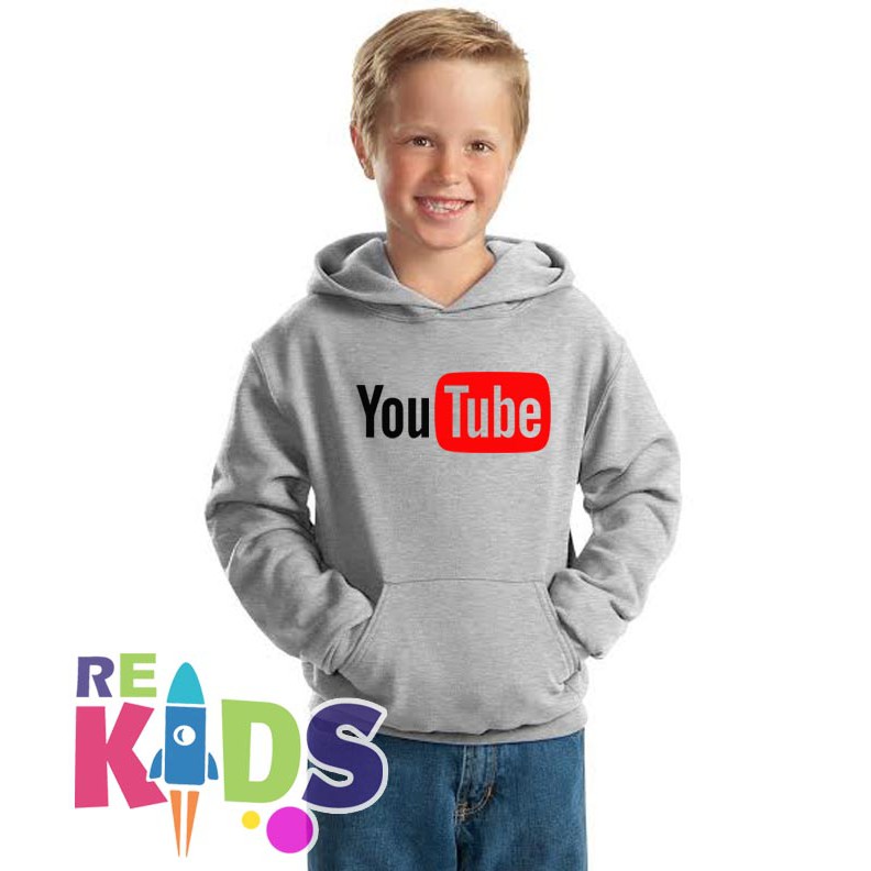 Áo Khoác Hoodie In Chữ Youtube Thời Trang Cho Bé