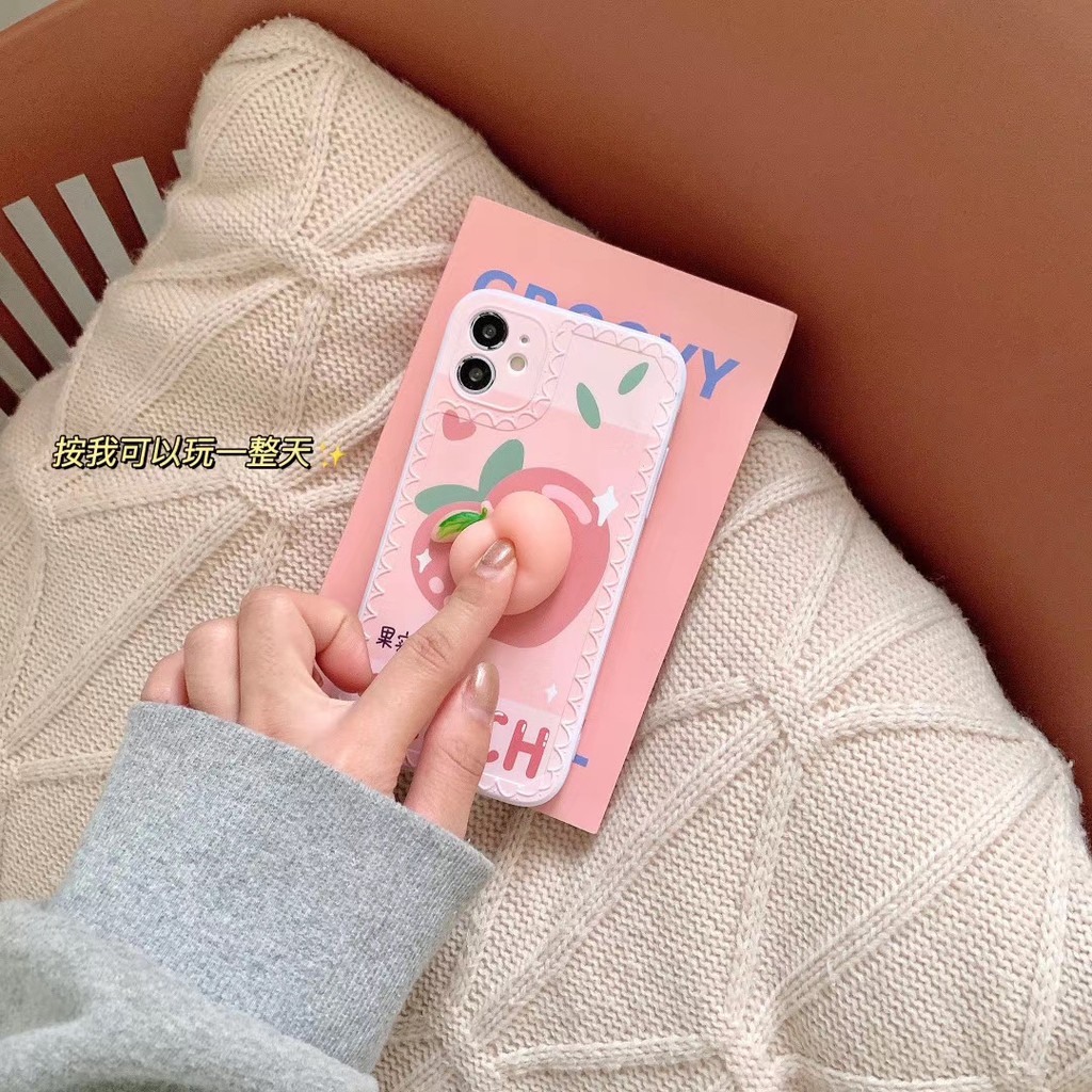 Ốp điện thoại mềm hình quả đào cho Iphone 7 8 Se2020 7plus 8plus Ix Xr Xsmax 11 Pro Promax 12 12mini Pro Promax | BigBuy360 - bigbuy360.vn