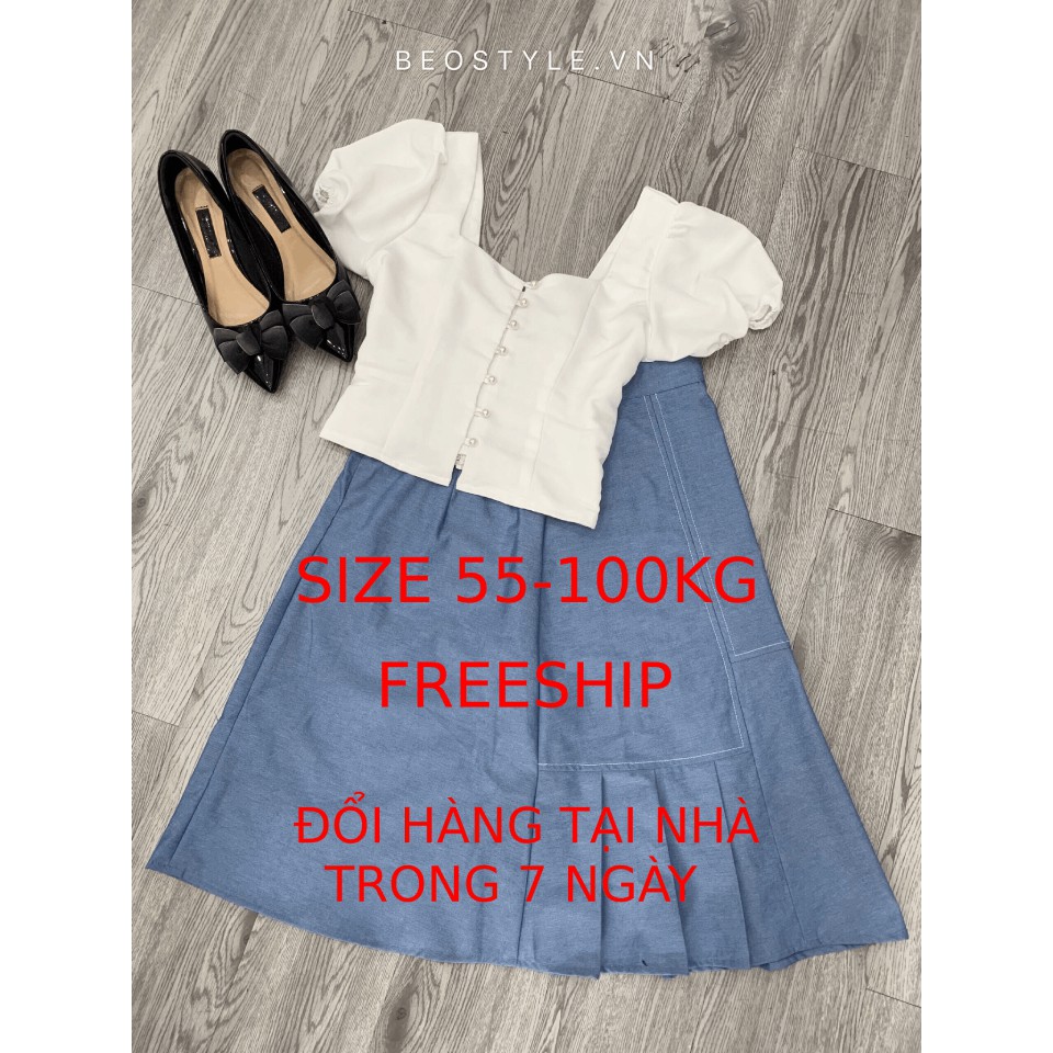 Áo kiểu croptop bigsize Seola beostyle cho người béo mập 55-100kg