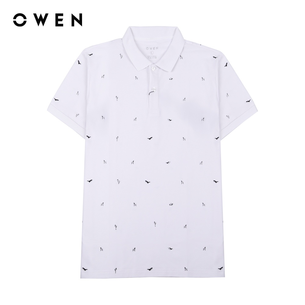 OWEN - Áo polo ngắn tay Bodyfit Trắng - APV220995