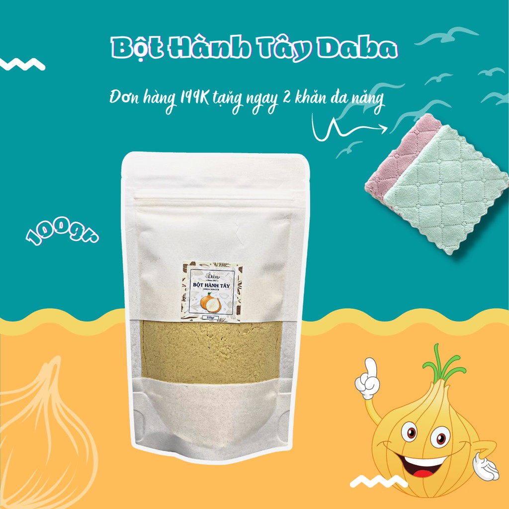 Onion Powder - Bột Hành Tây sấy nguyên chất Daba 80g ướp thịt heo gà bò cừu dê, tạo vị món ăn, bột nêm cho bé ăn dặm