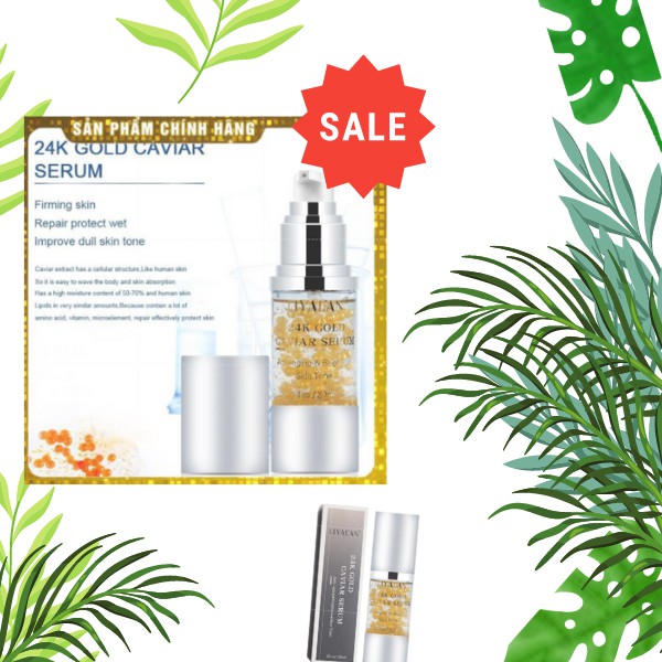 Serum Vàng 24k Và Trứng Cá Muối Hữu Cơ Làm Trắng Da Chống Lão Hóa 30ml