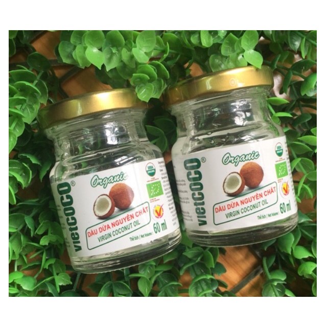 Dầu Dừa Nguyên chất Organic VIETCOCO: 250 Ml- 60ML