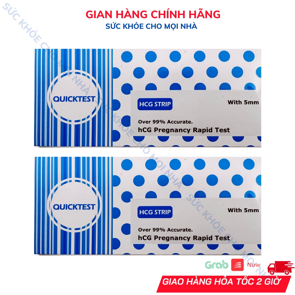 Que test thử thai nhanh quicktest 5mm cho kết quả nhanh chóng và chính xác.hộp 1 que kèm cốc.suckhoechomoinha