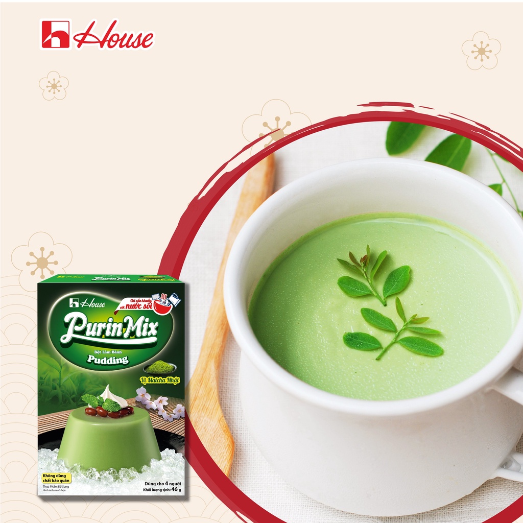 Bột làm bánh Pudding PurinMix vị Matcha Nhật