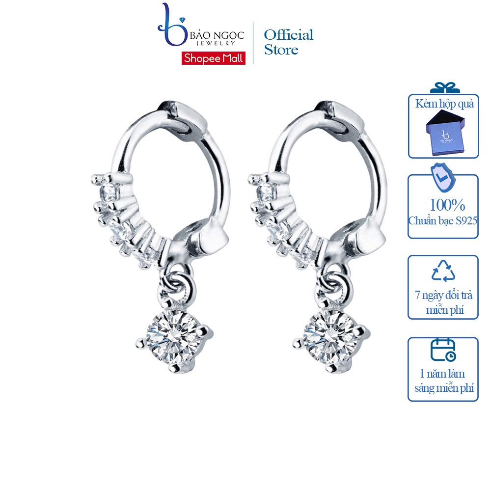 Bông Tai Nữ Cá Tính Bạc 925 Hình Tròn Sang Trọng Cho Nữ - Bảo Ngọc Jewelry B2441