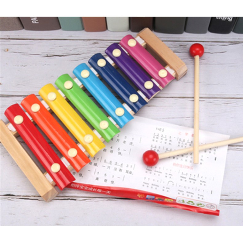 Đồ Chơi Đàn 8 Thanh - Đàn Xylophone Phát Triển Khả Năng Cảm Quan, Cảm Thụ, Nhận Biết Cho Bé