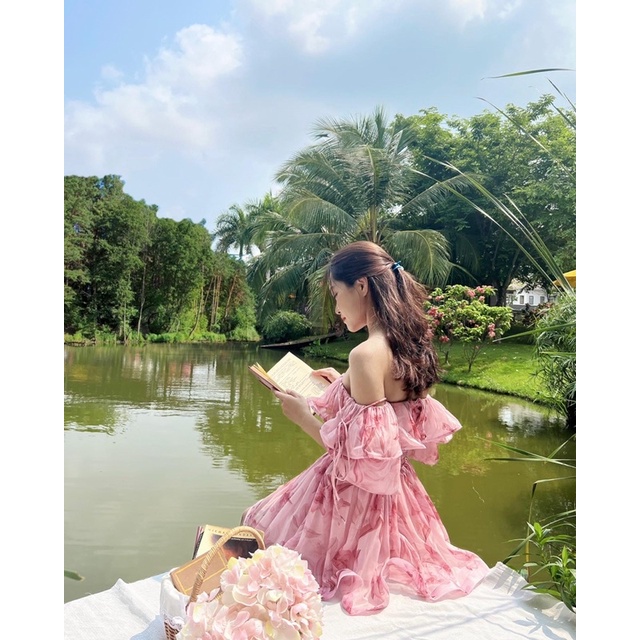 Almira Dress - Váy Almira in hoa Lily hồng