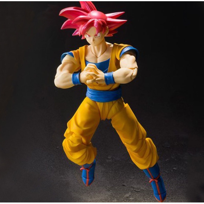 Mô hình khớp Songoku tóc đỏ 2 mặt Dragon Ball Saiyan 16cm