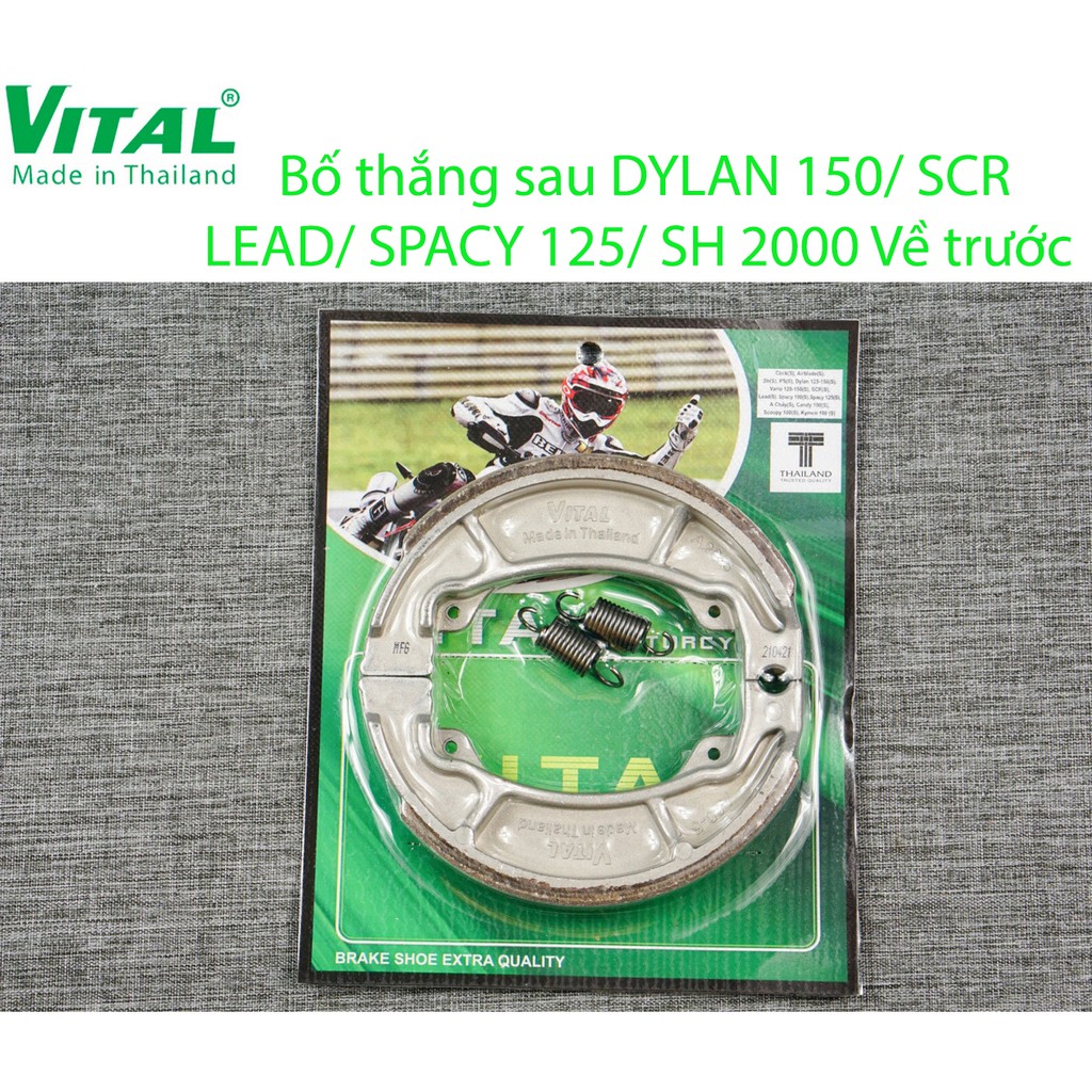 Bố thắng trước + Sau SHi củ 2000 về trước, DYLAN, SPACY 125, SCR, LEAD hiệu VITAL - Má phanh xe máy, bố thắng đĩa VITAL