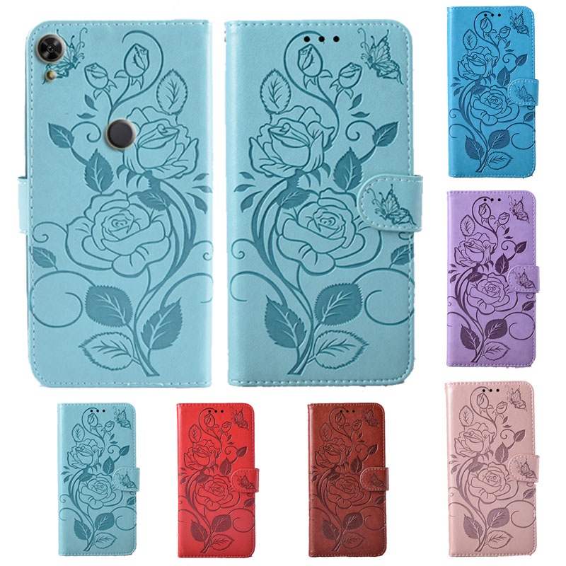 Bao da điện thoại PU nắp lật họa tiết hoa 3D tích hợp giá đỡ cho Sony Xperia 5 10 Plus C5 Ultra E5 M2 M4 M5 Aqua