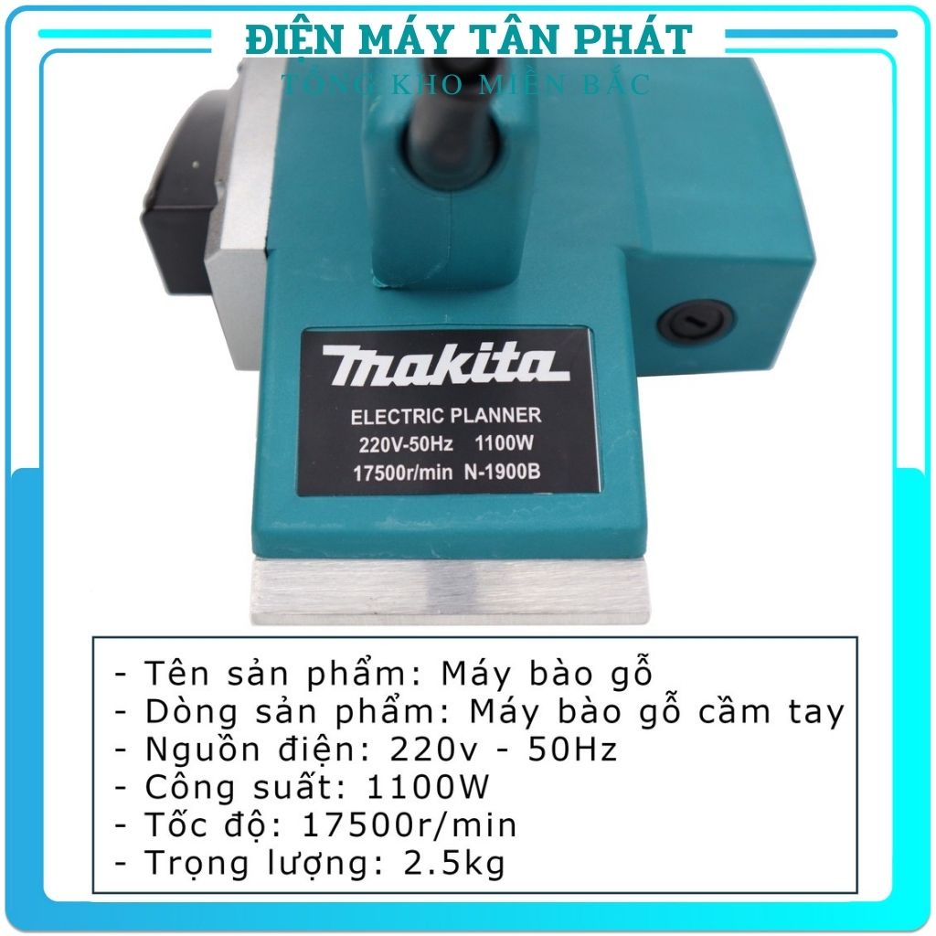 Máy bào cuốn gỗ cầm bằng tay đa năng Makita N1900B mini tặng kèm phụ kiện giá rẻ