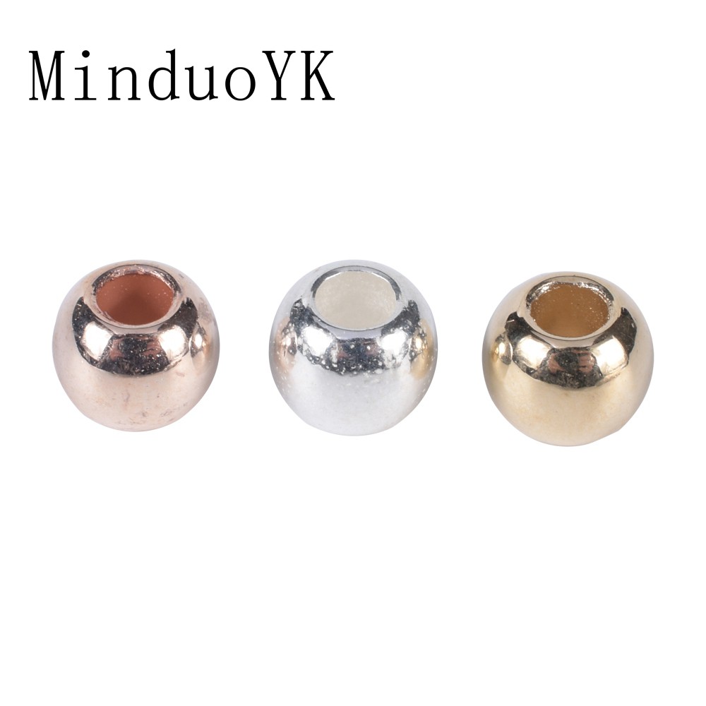 100 hạt lỗ lớn có đường kính 4 6 8 10 12 mm hạt đệm rhodium vàng hồng để làm đồ trang sức Tự làm phụ kiện CCB