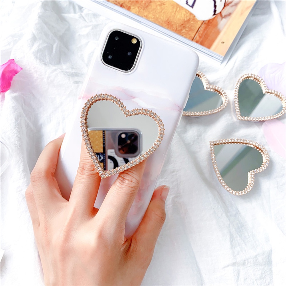 Giá Đỡ Điện Thoại Hình Học Có Thể Gập Lại Kèm Gương Trang Điểm Tiện Dụng