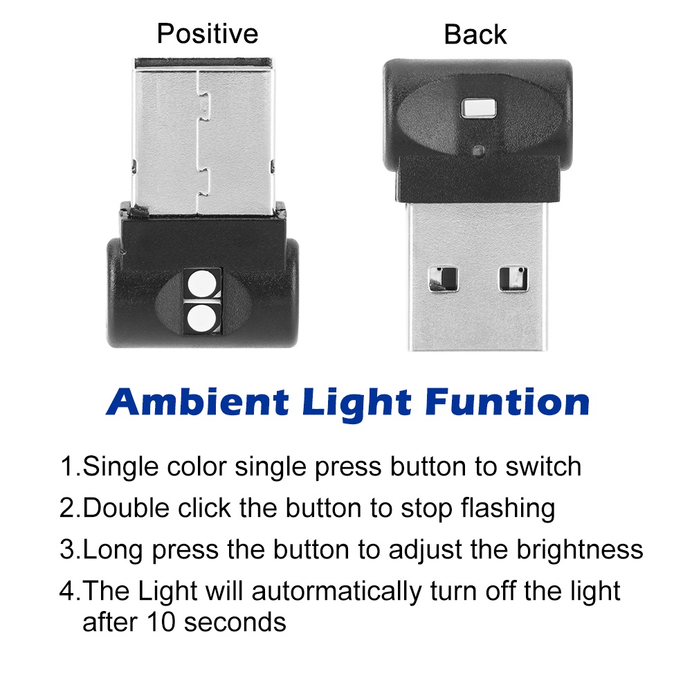 Đèn led USB mini 7 màu sắc neon trang trí xe hơi/ không khí bữa tiệc/ ngày lễ/ karaoke