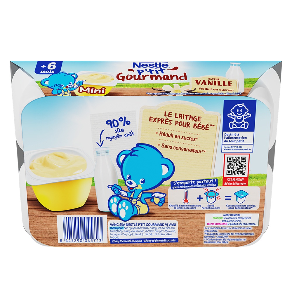 Váng sữa Nestlé P'tit Gourmand vị Vani