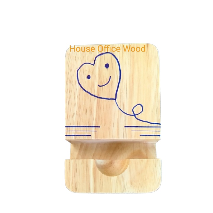 Đế điện thoại gỗ, giá để điện thoại House Office Wood  Kích thước Rộng 7x Dài 11x Dầy 2,5cm