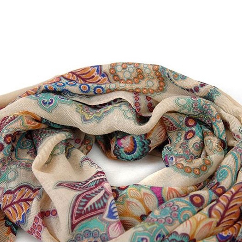 Khăn choàng họa tiết thổ cẩm phong cách boho cổ điển kích thước 170x80cm K3A1