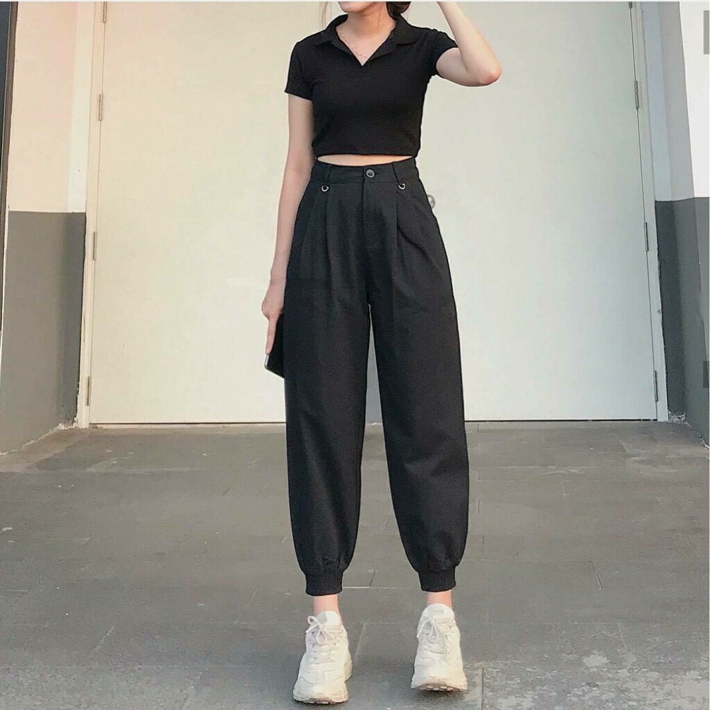 Áo Croptop Polo Basic CT14 chất thun dày dặn mềm mại kiểu dáng Ulzzang