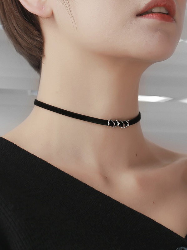 Vòng Cổ Choker Bạc 925 Màu Đen