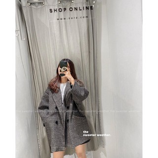 Áo Dạ Nữ, Dạ Kẻ Caro, Hàng xuất Hàn VNXK loại 1, Da vest kẻ Kaki nữ có Lông, Da Tweed Dáng Dài ( co bigsize ) | BigBuy360 - bigbuy360.vn