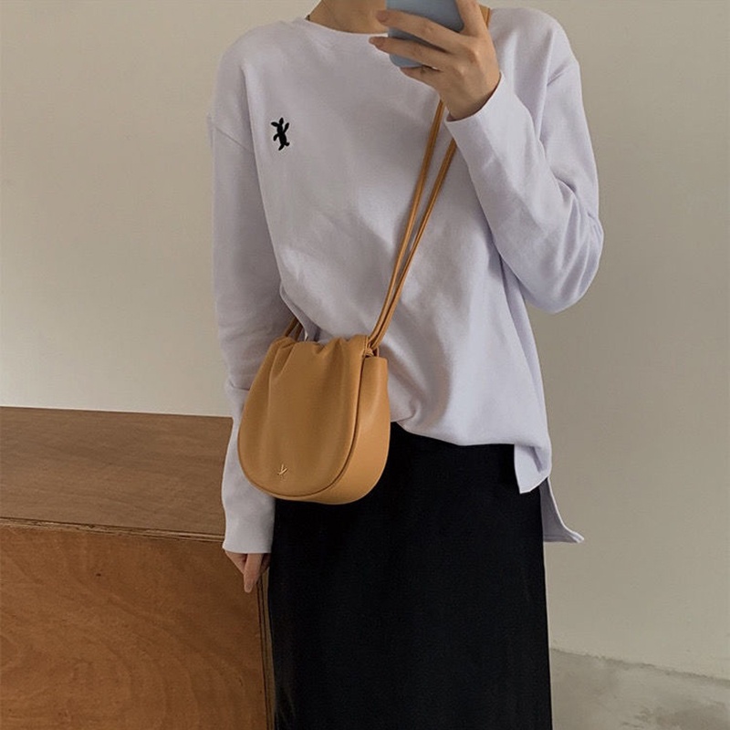 Túi đeo chéo IELGY bằng da mềm thời trang Hàn Quốc sành điệu tùy chọn màu sắc cho nữ