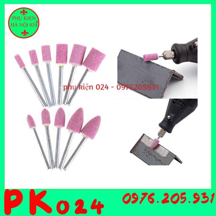 Combo Đá Mài Trục 3mm Đường Kính Mũi Từ 4-10mm Hình Trụ, Hình Nón