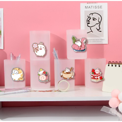 Cắm bút nhựa mờ ba anh em gấu CBNT4 molang pusheen gấu brown tonton khủng long hoàng đế mèo usagyuuun hổ mập