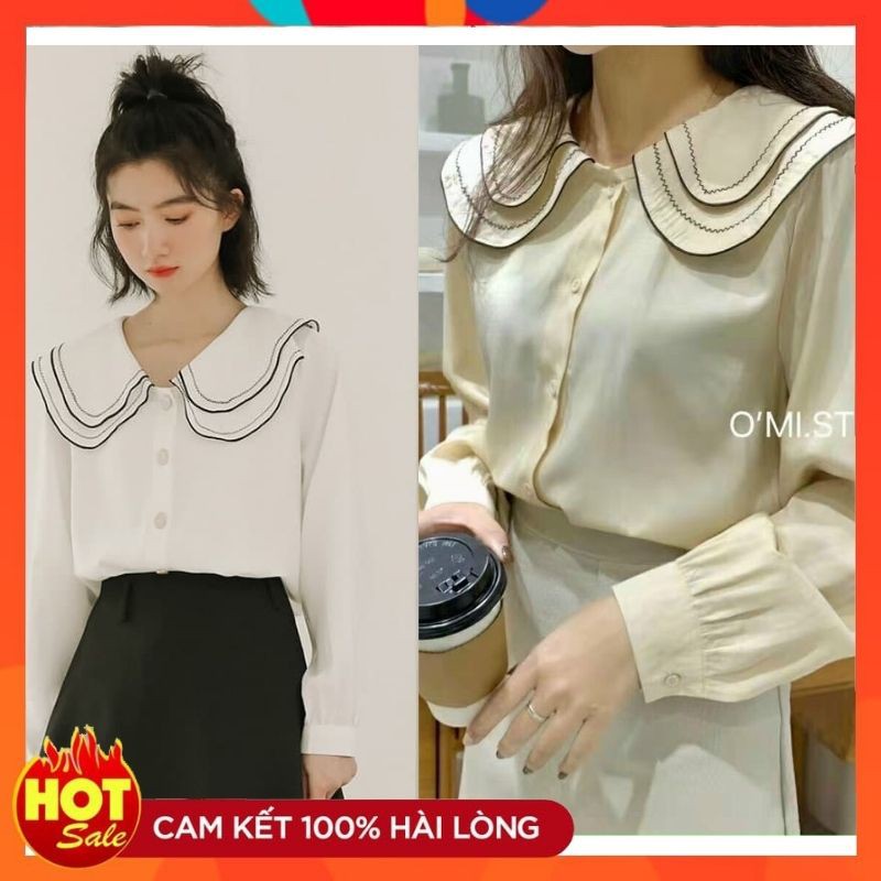 Áo sơ mi Nữ cổ sen | Áo Sơ Mi Nữ Công Sở - Hàng Thiết Kế
