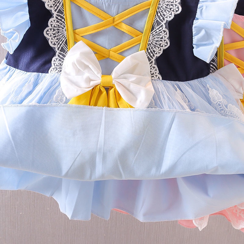Disney Đầm Công Chúa Barbie Màu Trắng Thời Trang Mùa Hè Phong Cách Lolita Cho Bé Gái