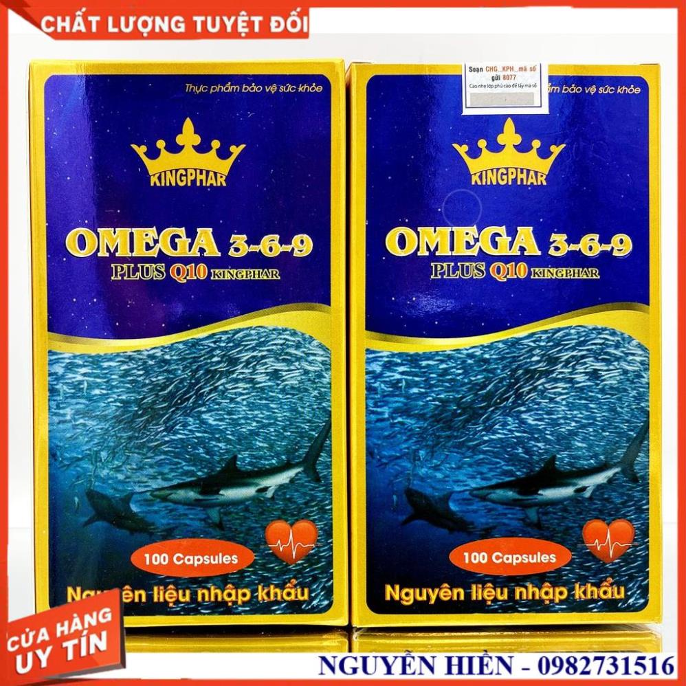 Omega 3-6-9 Plus Q10 Kingphar - Hỗ Trợ Chống Oxy Hoá, Hỗ Trợ Tim Mạch - Hộp 100 Viên