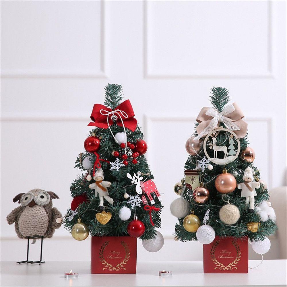 Bộ Cây Thông Noel / Năm Mới Có Đèn LED 1 45cm Để Bàn Trang Trí
