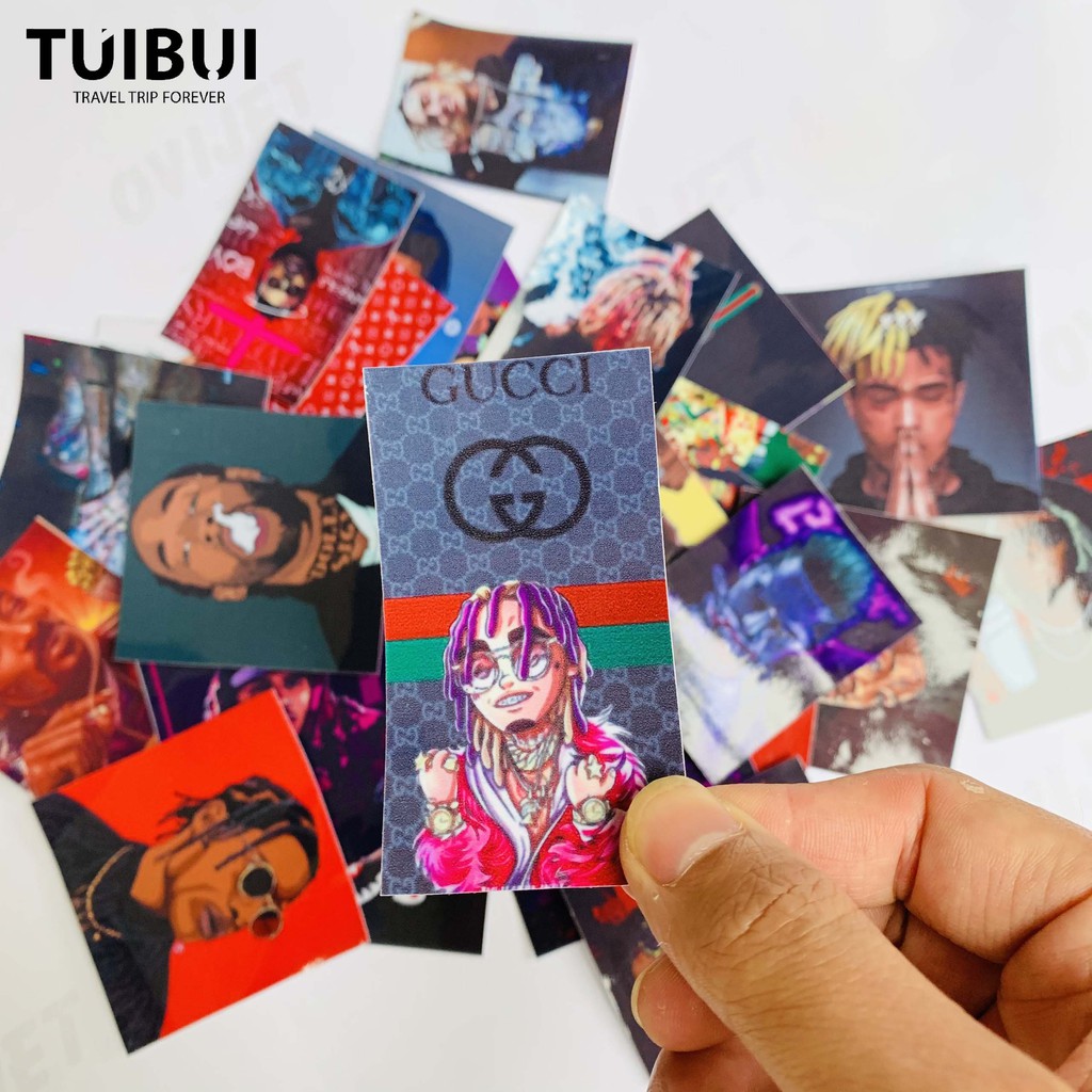 Set Sticker Rapper dán mũ bảo hiểm, dán laptop, dán điện thoại, vali..chống nước, bền màu, in theo yêu cầu.